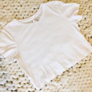 H&M White Crop Tee